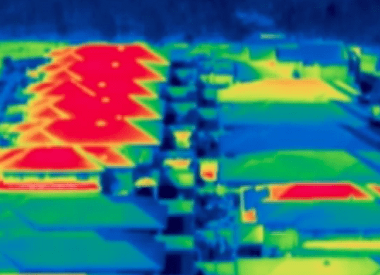 suburban roofs thermal image