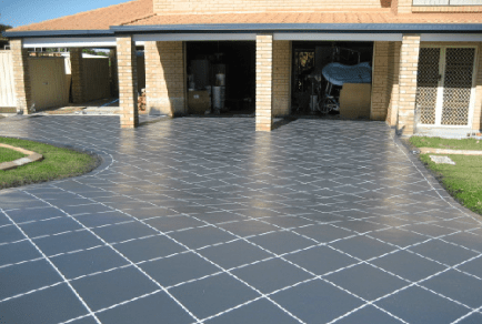 PaveCoat on stamped concrete driveway