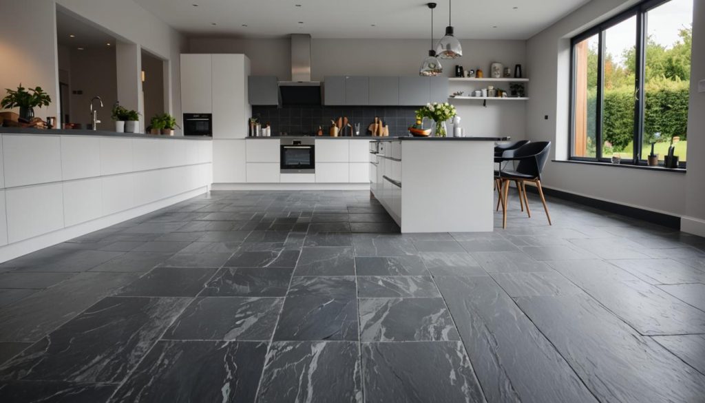 matt slate floor in kitchen